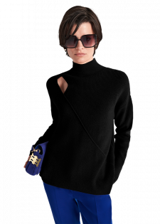 STAND-UP COLLAR JUMPER WITH CUT-OUT