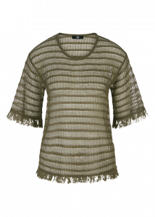 LINEN MIX SHIRT WITH FRINGES