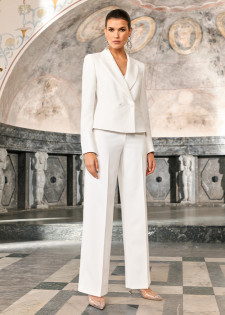 WHITE WIDE-FIT TROUSERS