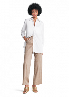 WIDE-FIT RETRO LINEN STRETCH TROUSERS