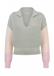 PULLOVER WITH TRICOLOUR BLOCKING